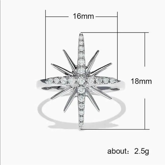 New Star 925 Silver Wedding Diamond Ring - Picture 2 of 3